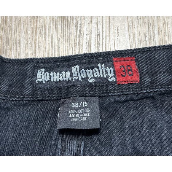 Vintage Roman Royalty RR Black Jean Skater Shorts - Size 38 - Picture 9 of 14